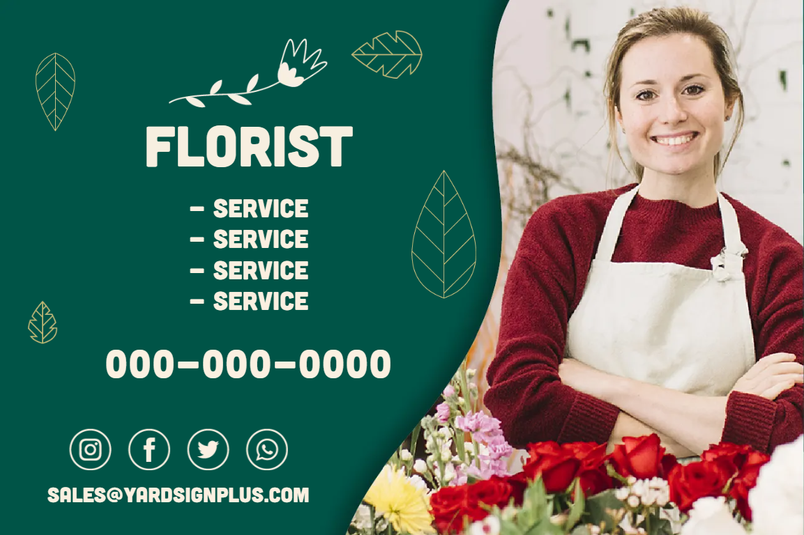 Custom Outdoor Yard Signs Multiple Sizes Florist