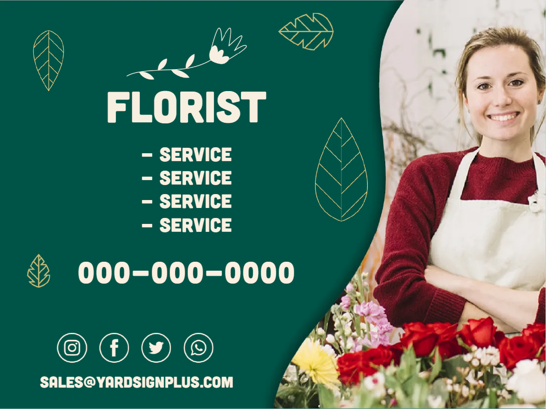 Custom Outdoor Yard Signs Multiple Sizes Florist