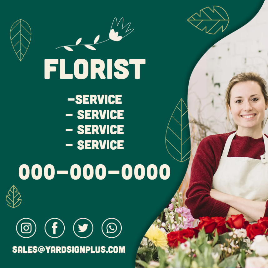 Custom Outdoor Yard Signs Multiple Sizes Florist