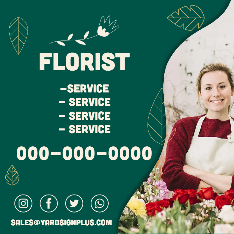 Custom Outdoor Yard Signs Multiple Sizes Florist