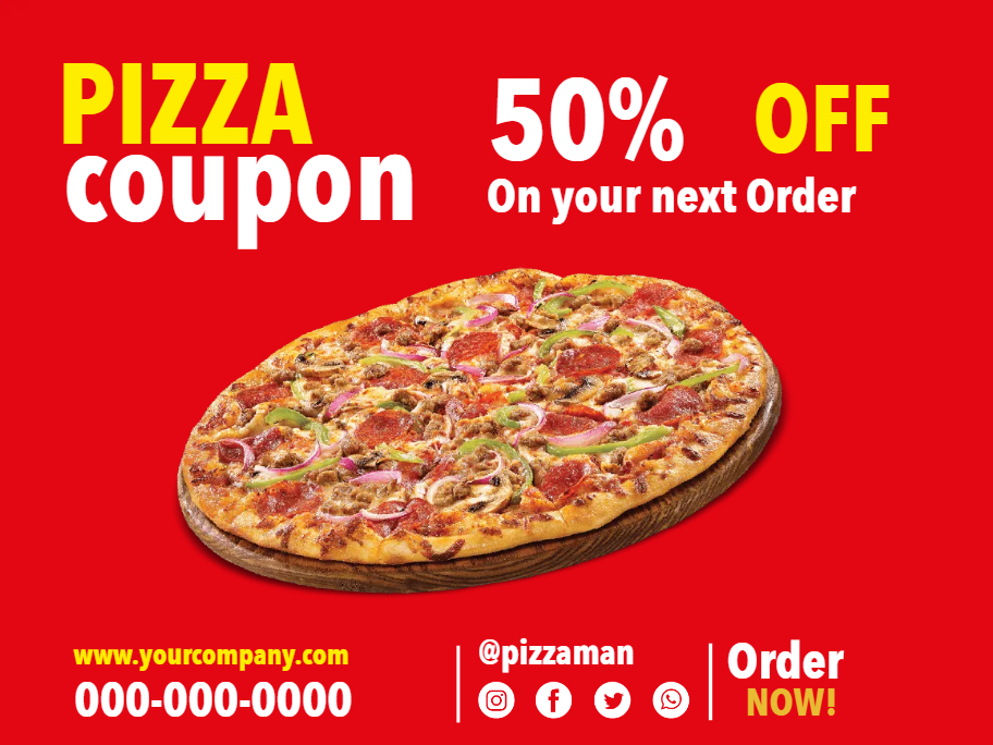 Custom Outdoor Yard Signs Multiple Sizes Pizza Coupon