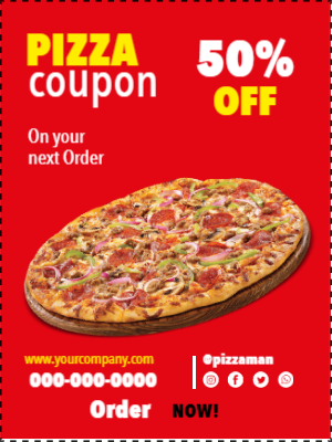 Custom Outdoor Yard Signs Multiple Sizes Pizza Coupon