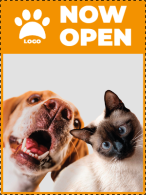 Custom Outdoor Yard Signs Multiple Sizes Paw Print Now Open