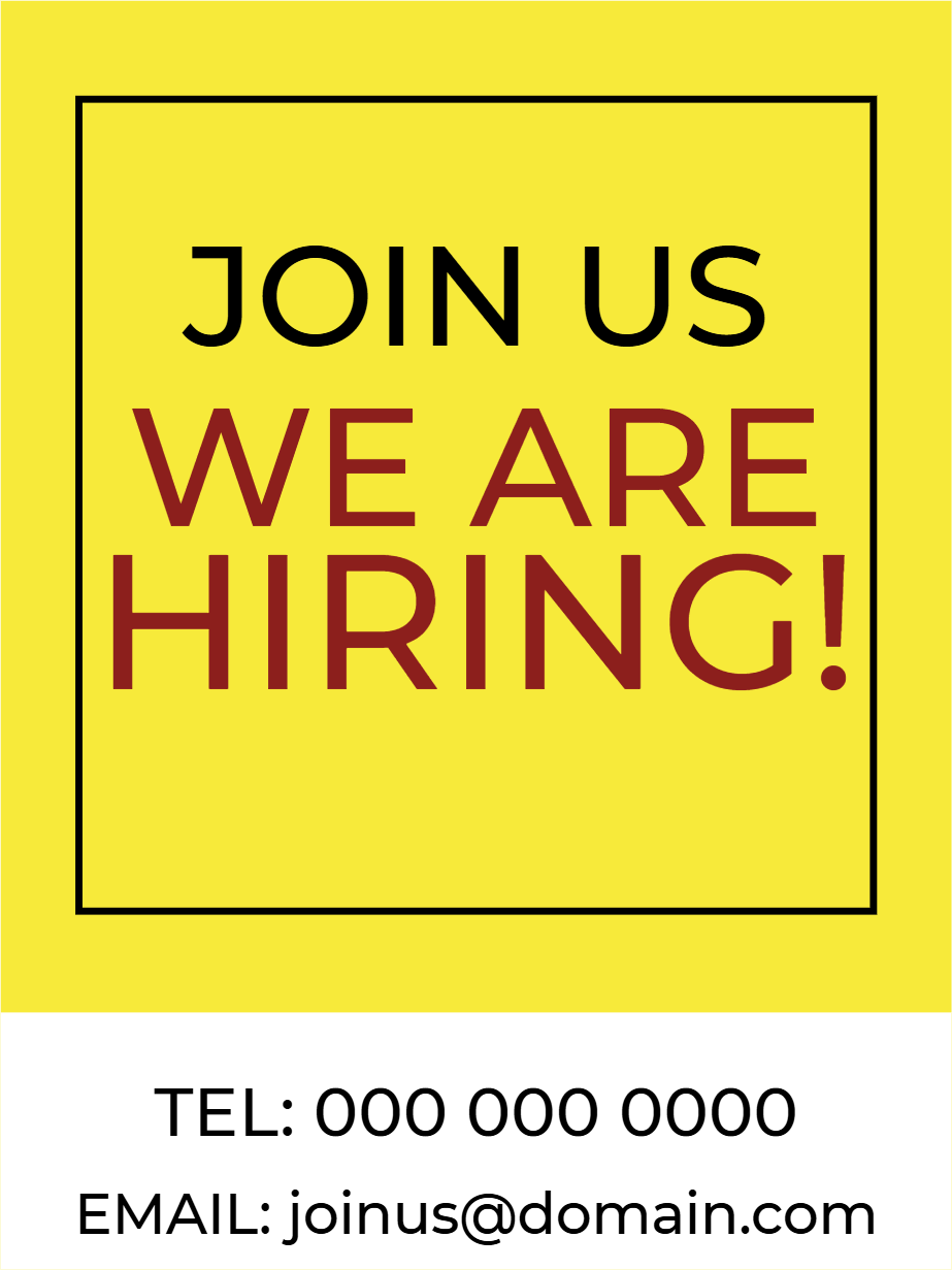 Custom Outdoor Yard Signs Multiple Sizes We Are Hiring