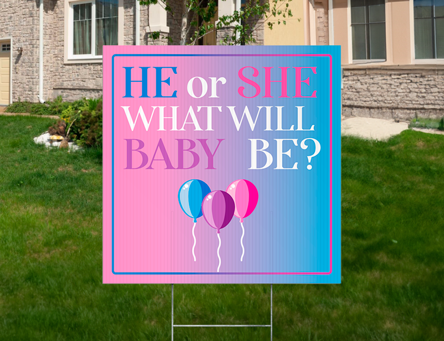 Custom Outdoor Yard Signs Multiple Sizes What Will Baby Be