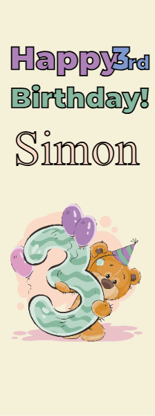 Custom Outdoor Yard Signs Multiple Sizes Simon's 3rd Birthday