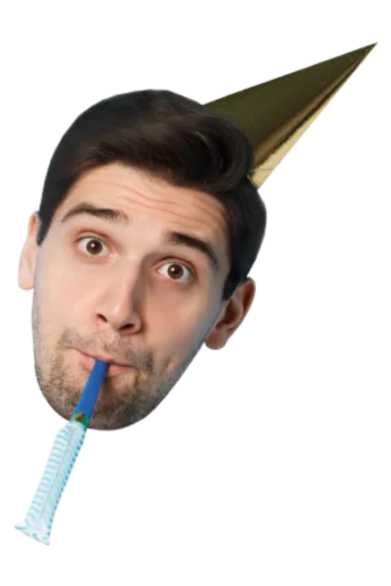 Custom Big Head Cutouts Multiple Sizes Party Hat