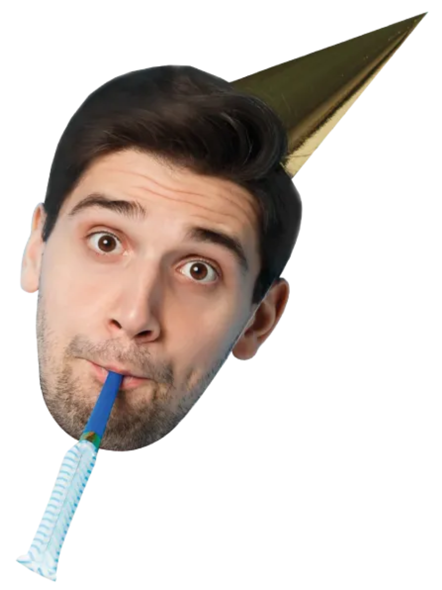 Custom Big Head Cutouts Multiple Sizes Party Hat