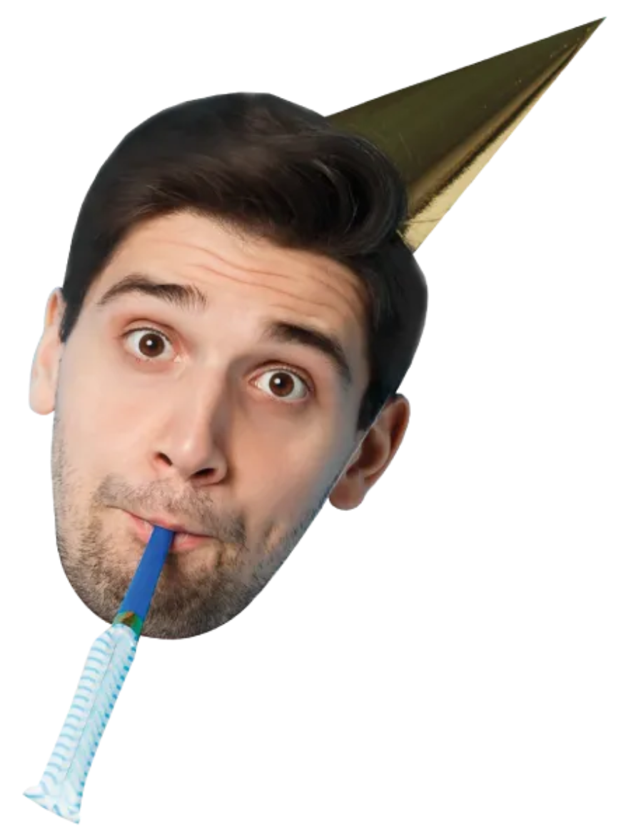 Custom Big Head Cutouts Multiple Sizes Party Hat