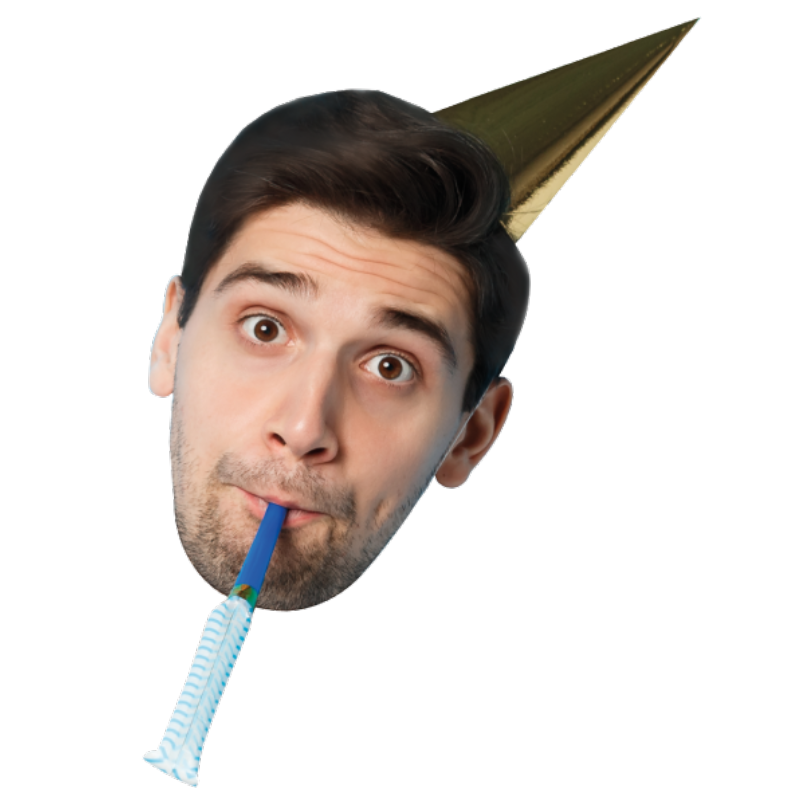 Custom Big Head Cutouts Multiple Sizes Party Hat