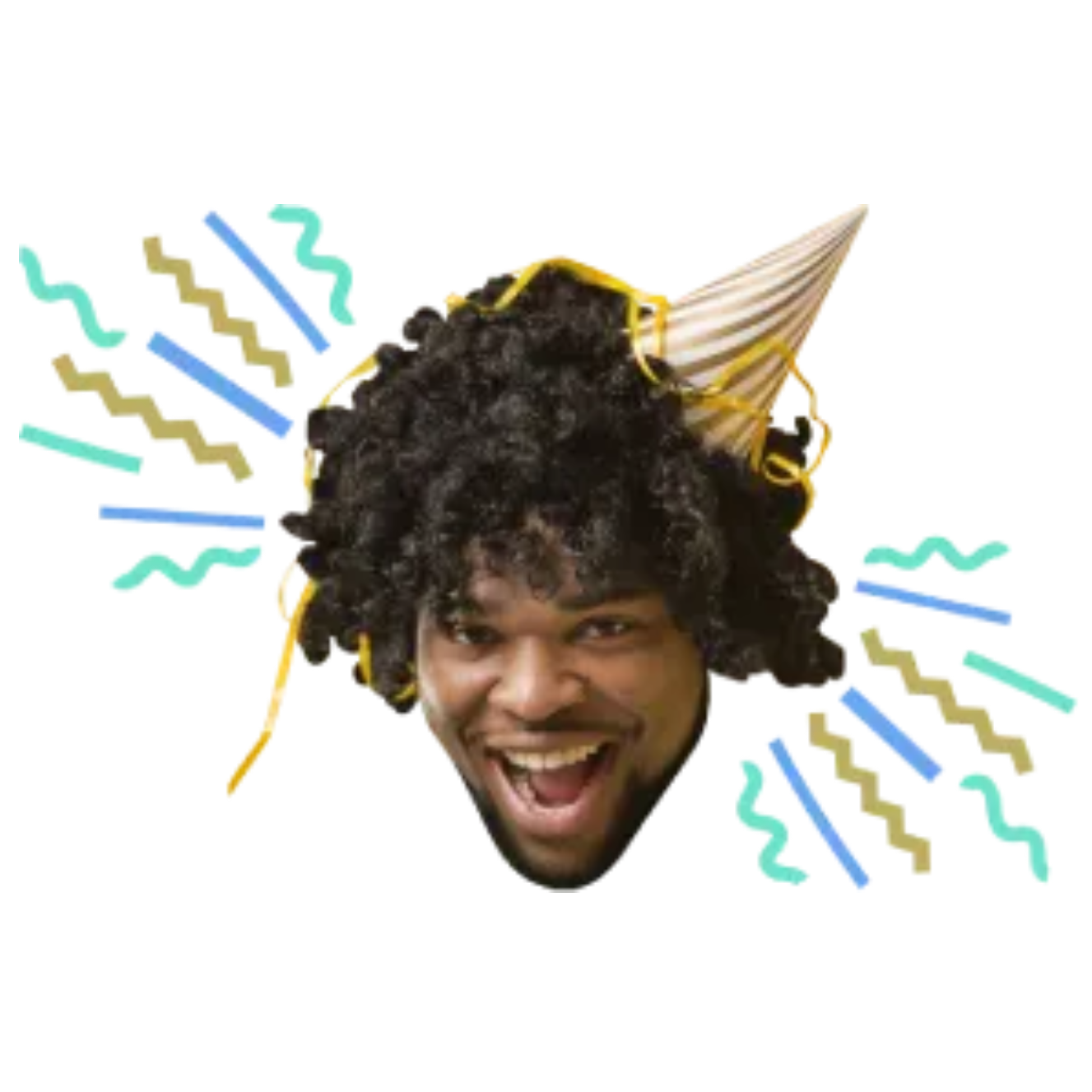 Custom Big Head Cutouts Multiple Sizes Party Hat Ribbon