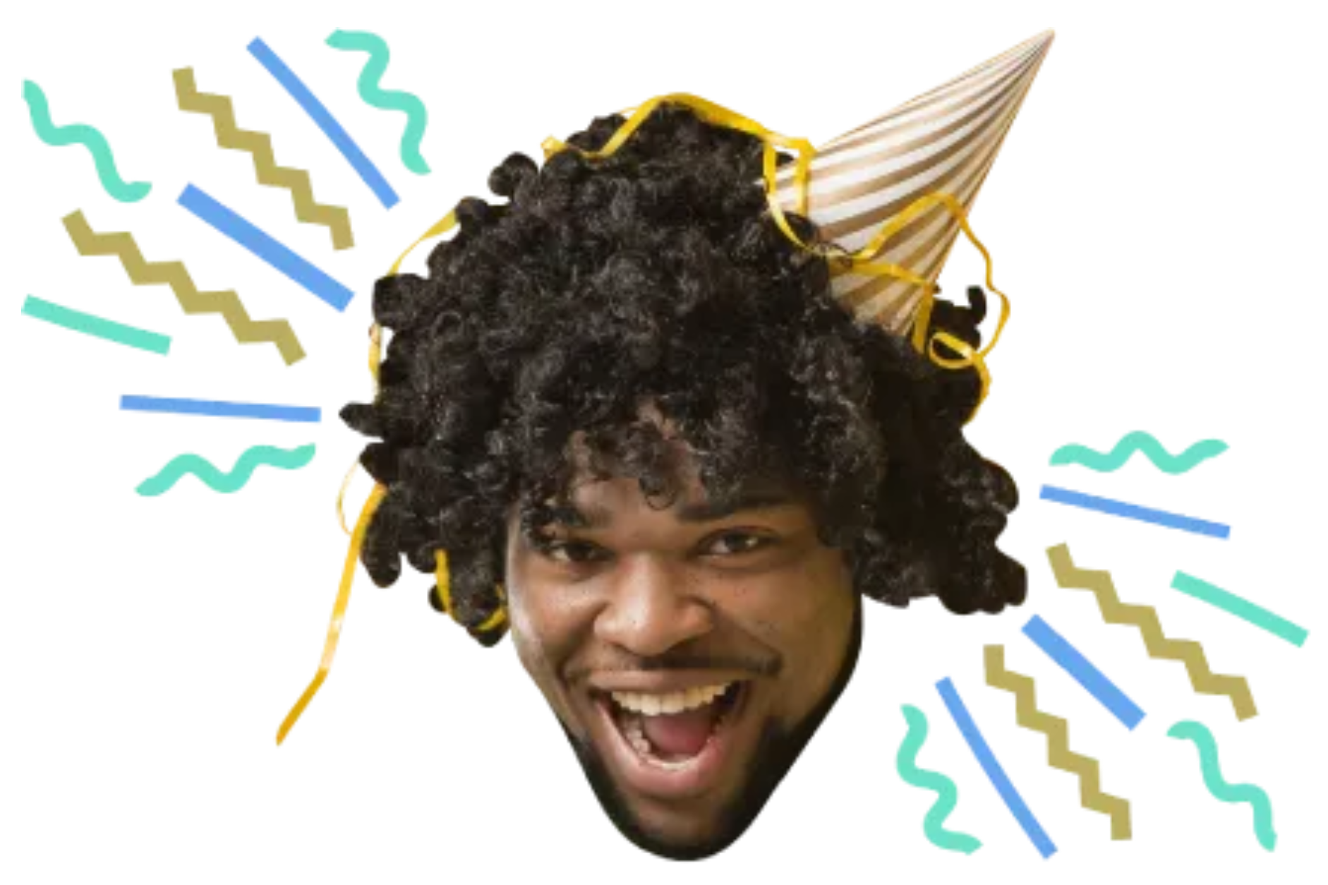 Custom Big Head Cutouts Multiple Sizes Party Hat Ribbon