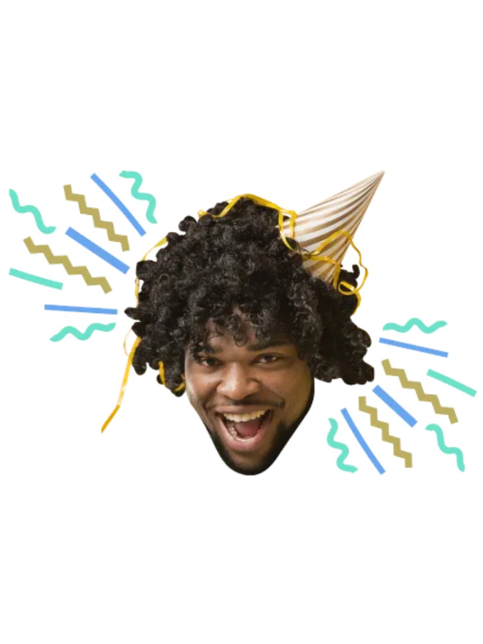 Custom Big Head Cutouts Multiple Sizes Party Hat Ribbon