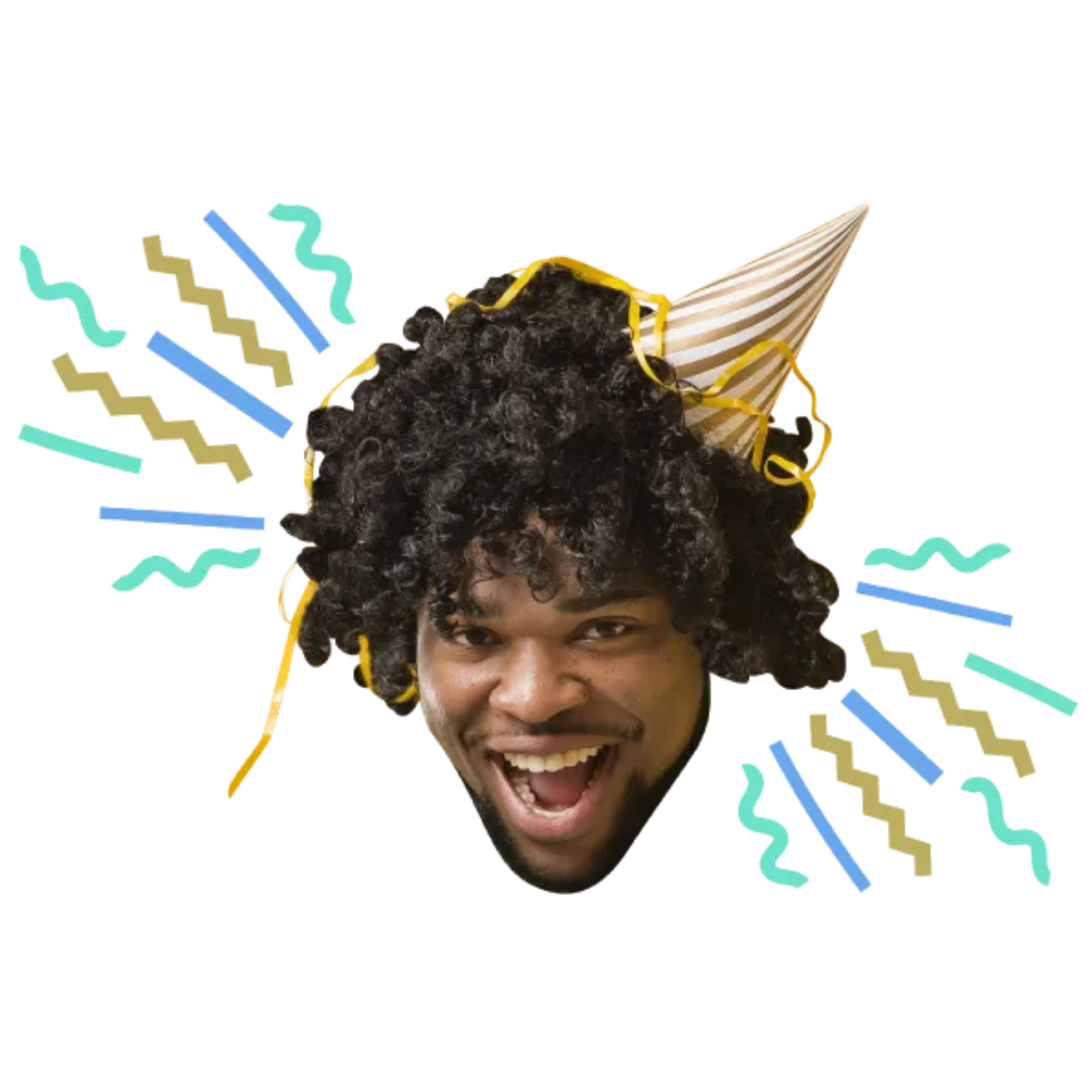 Custom Big Head Cutouts Multiple Sizes Party Hat Ribbon