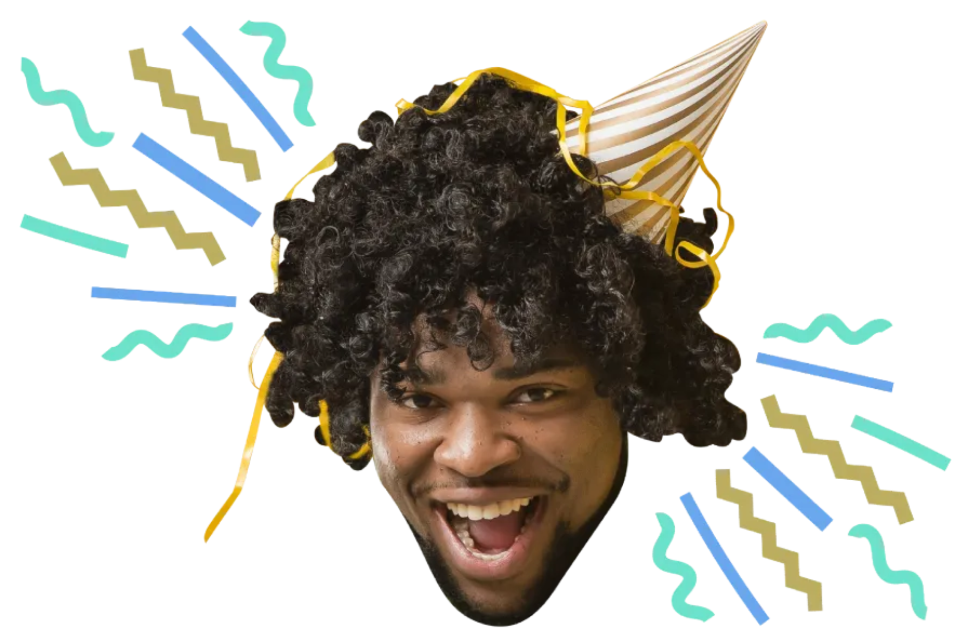 Custom Big Head Cutouts Multiple Sizes Party Hat Ribbon