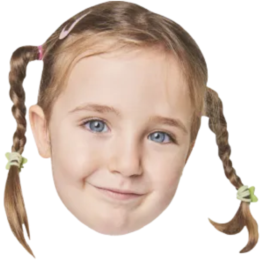Custom Big Head Cutouts Multiple Sizes Girl Braids