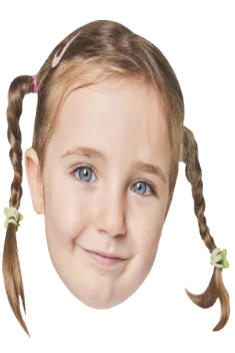 Custom Big Head Cutouts Multiple Sizes Girl Braids