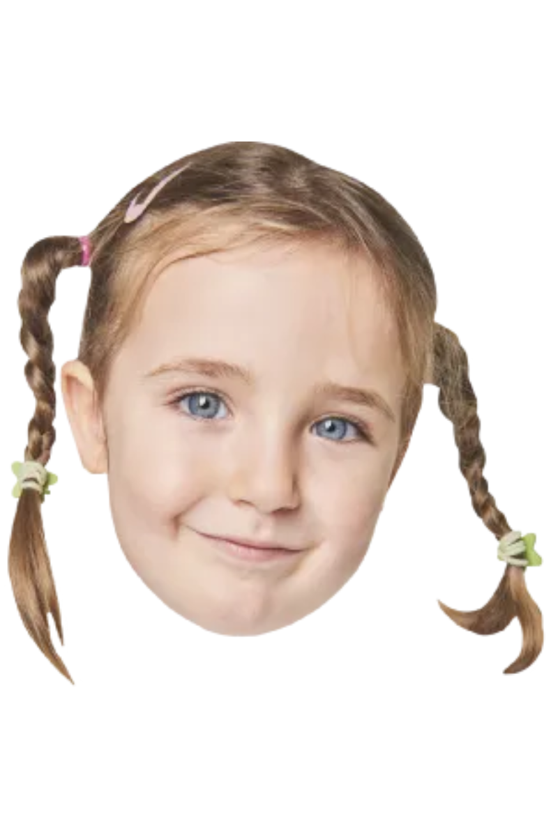 Custom Big Head Cutouts Multiple Sizes Girl Braids
