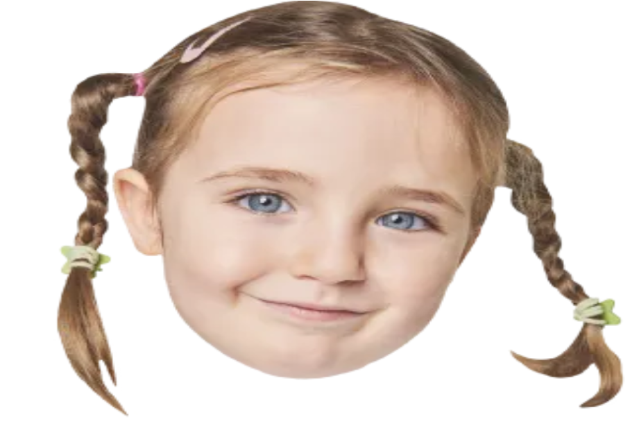 Custom Big Head Cutouts Multiple Sizes Girl Braids