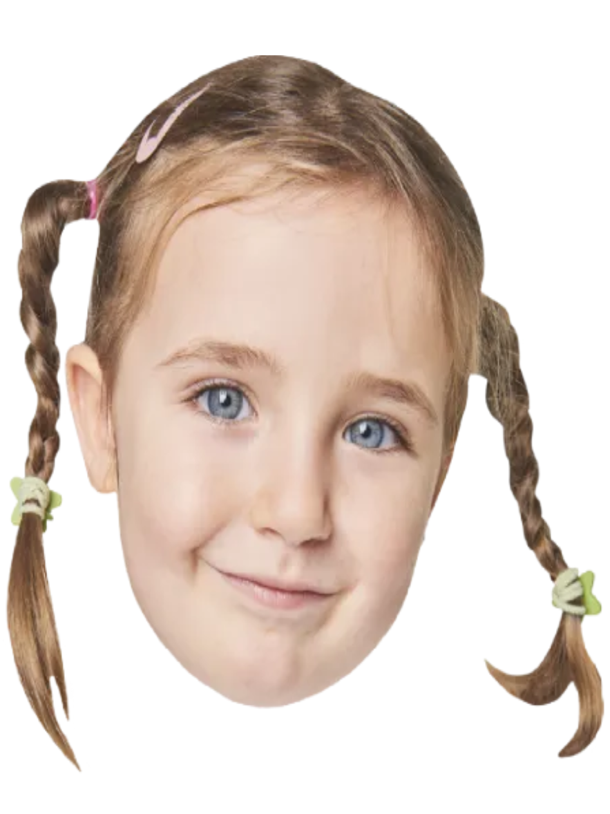 Custom Big Head Cutouts Multiple Sizes Girl Braids