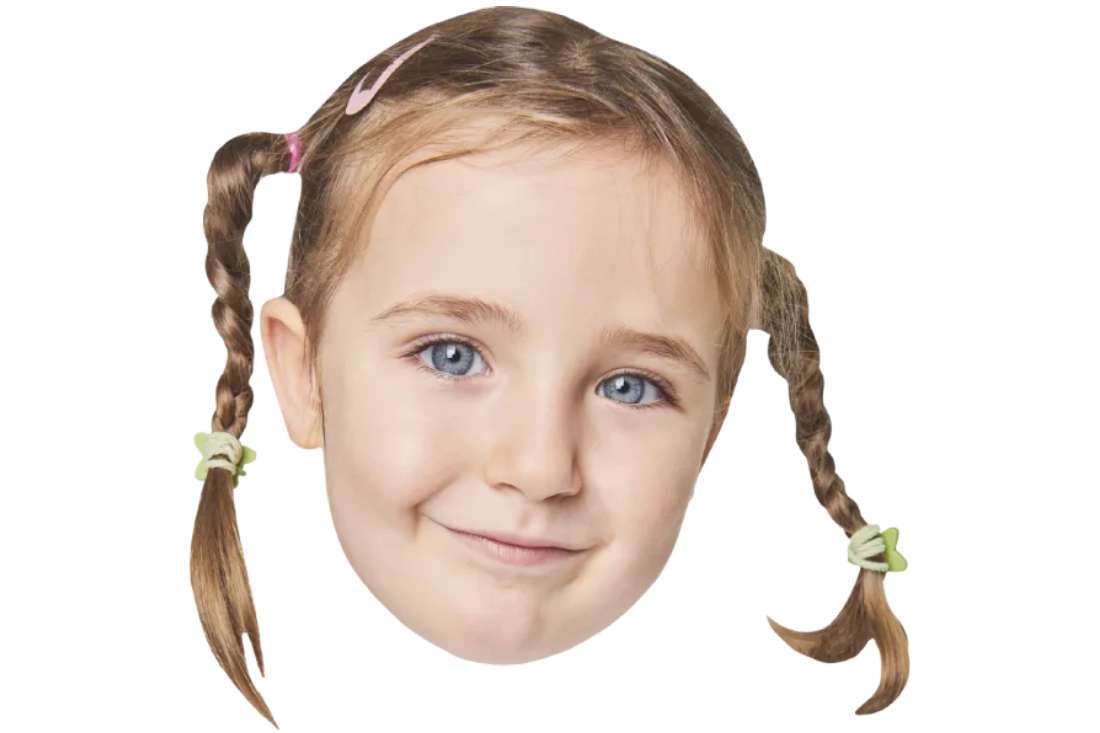 Custom Big Head Cutouts Multiple Sizes Girl Braids
