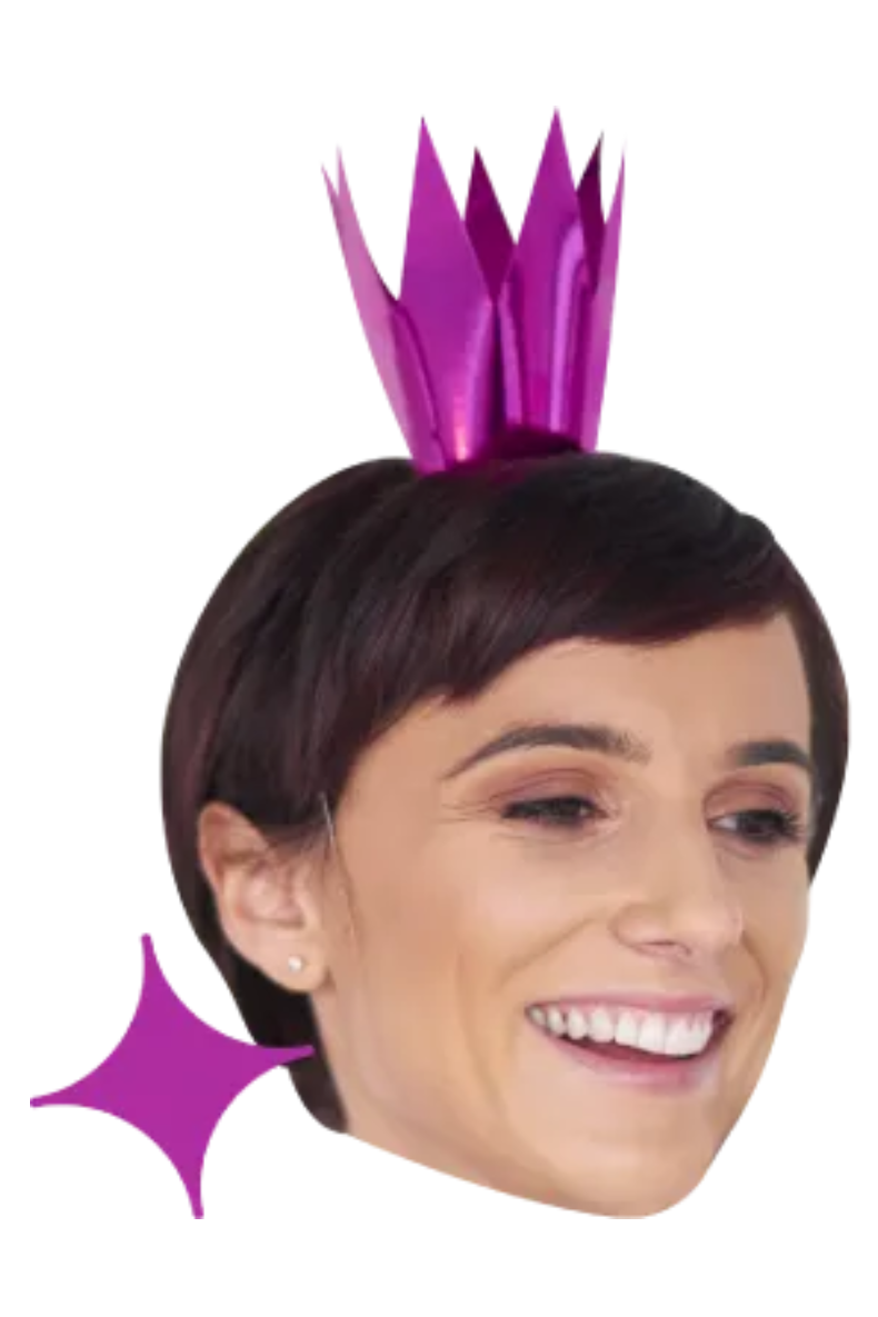 Custom Big Head Cutouts Multiple Sizes Party Purple Crown