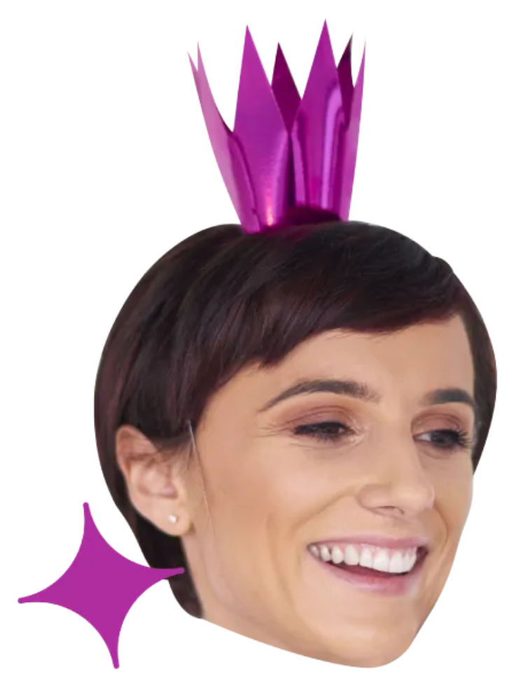 Custom Big Head Cutouts Multiple Sizes Party Purple Crown