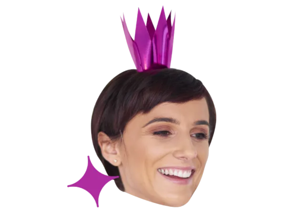 Custom Big Head Cutouts Multiple Sizes Party Purple Crown
