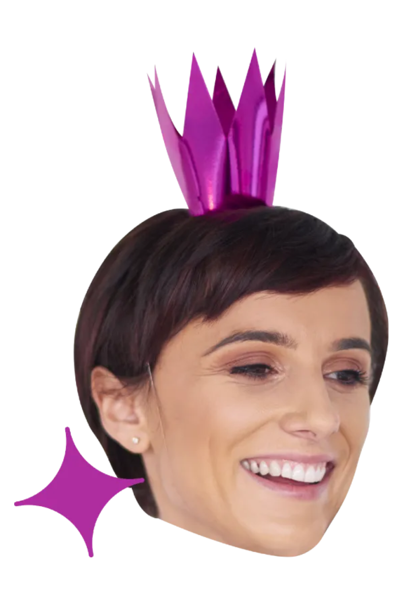 Custom Big Head Cutouts Multiple Sizes Party Purple Crown