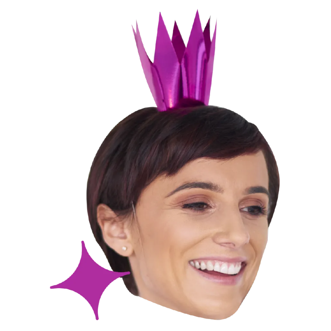 Custom Big Head Cutouts Multiple Sizes Party Purple Crown