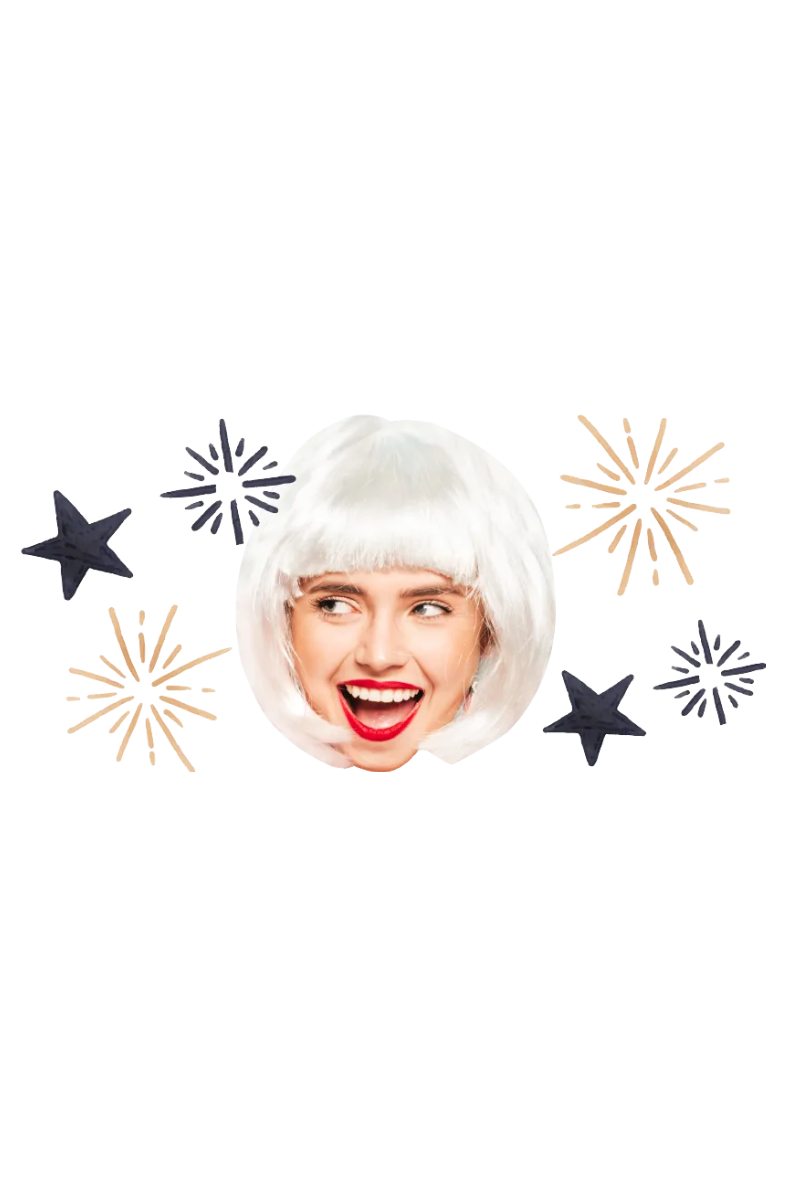 Custom Big Head Cutouts Multiple Sizes Party White Hair
