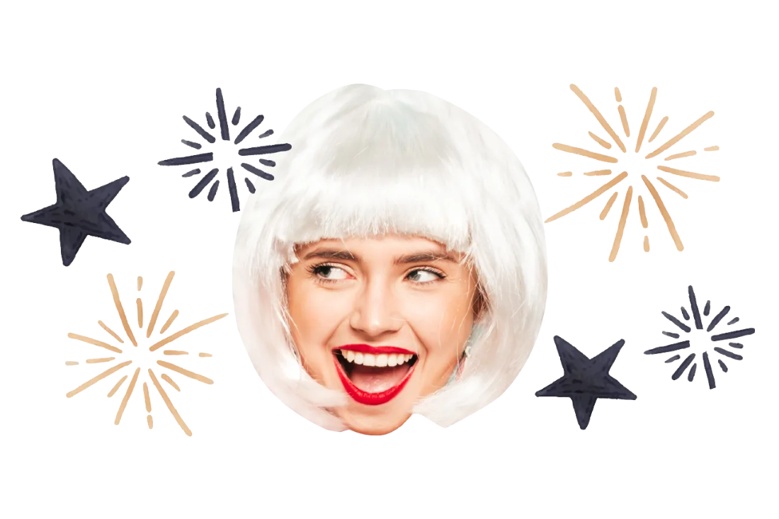 Custom Big Head Cutouts Multiple Sizes Party White Hair