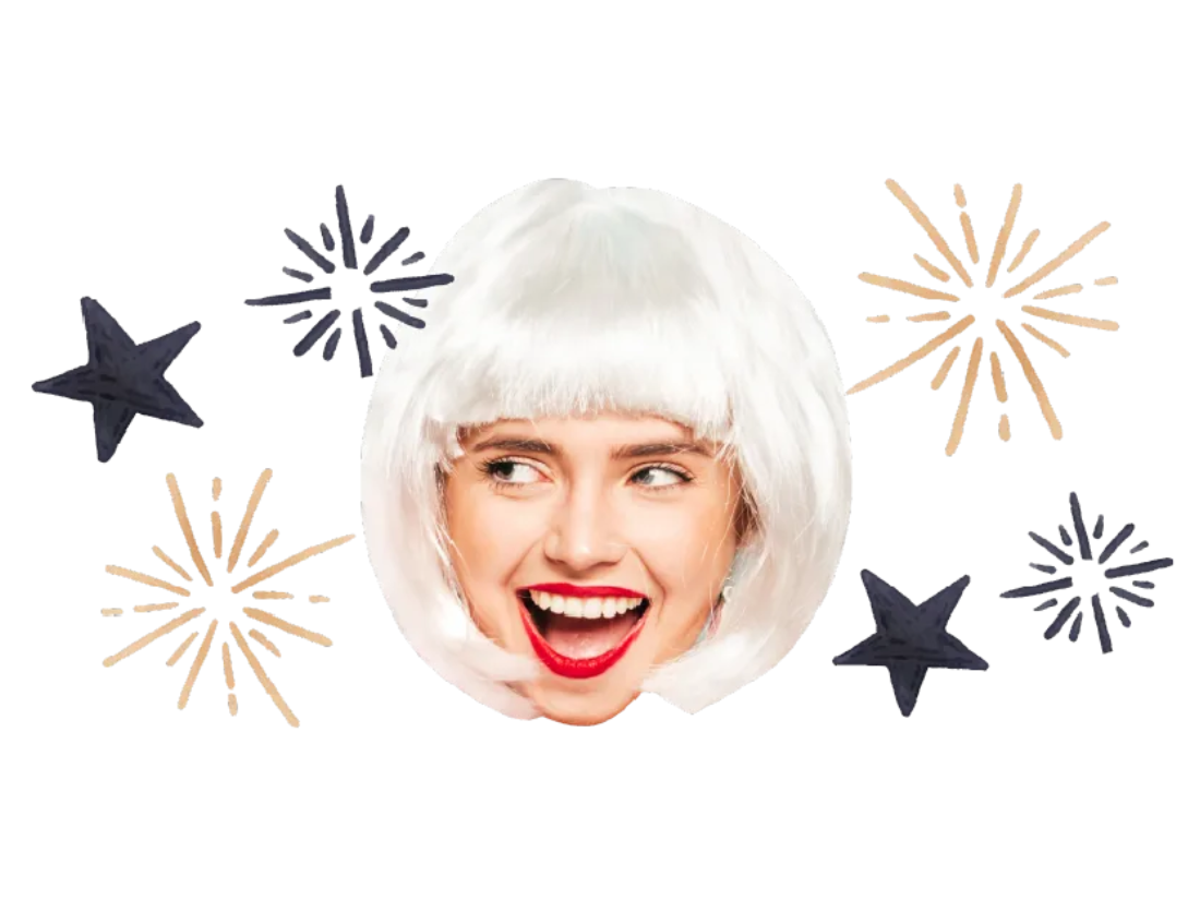 Custom Big Head Cutouts Multiple Sizes Party White Hair