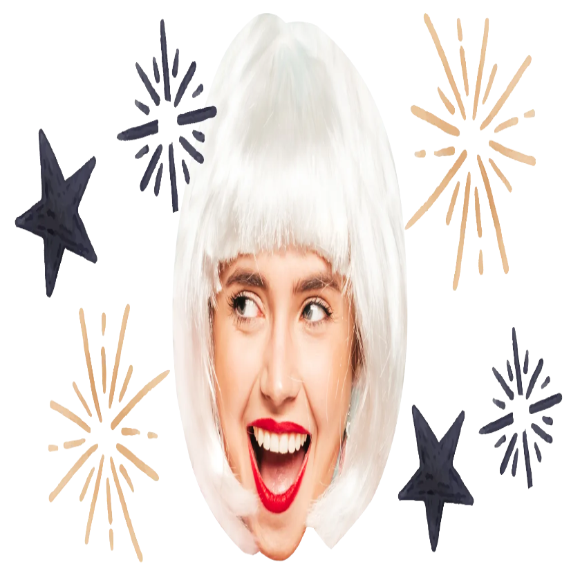 Custom Big Head Cutouts Multiple Sizes Party White Hair