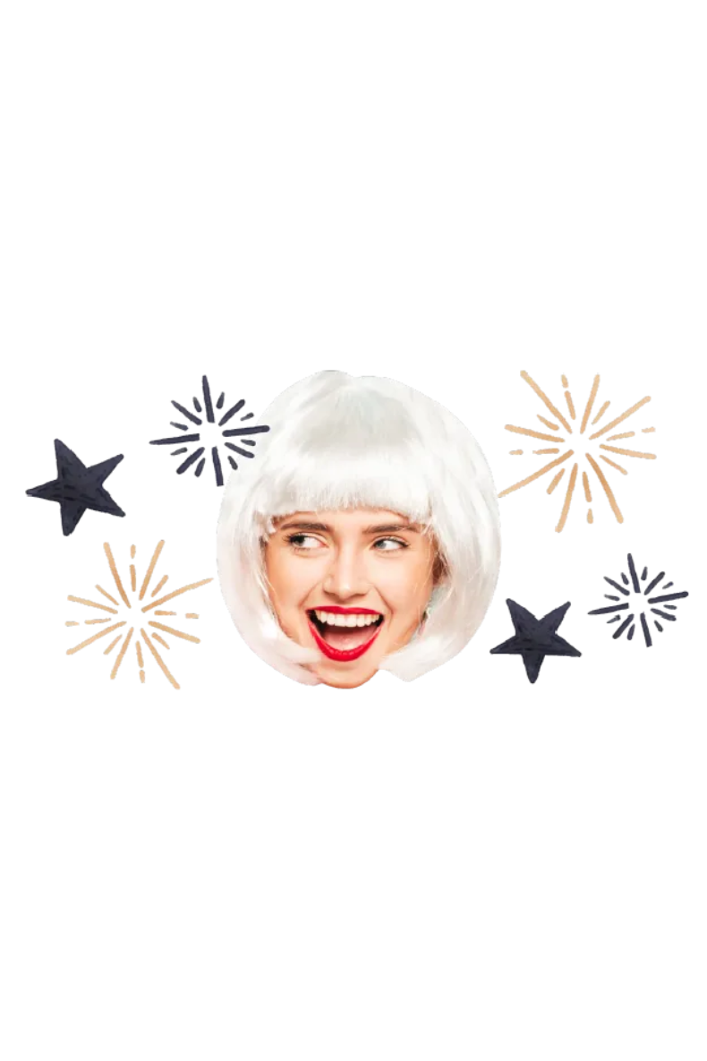 Custom Big Head Cutouts Multiple Sizes Party White Hair