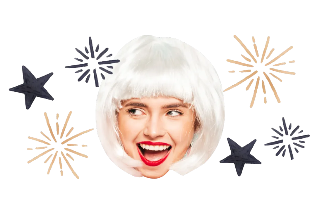 Custom Big Head Cutouts Multiple Sizes Party White Hair