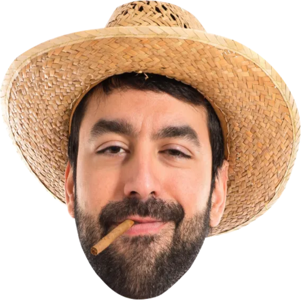 Custom Big Head Cutouts Multiple Sizes Man Hat