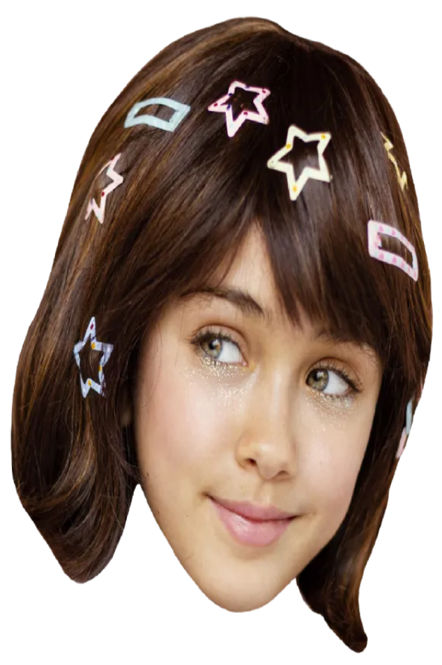 Custom Big Head Cutouts Multiple Sizes Star Clip Girl