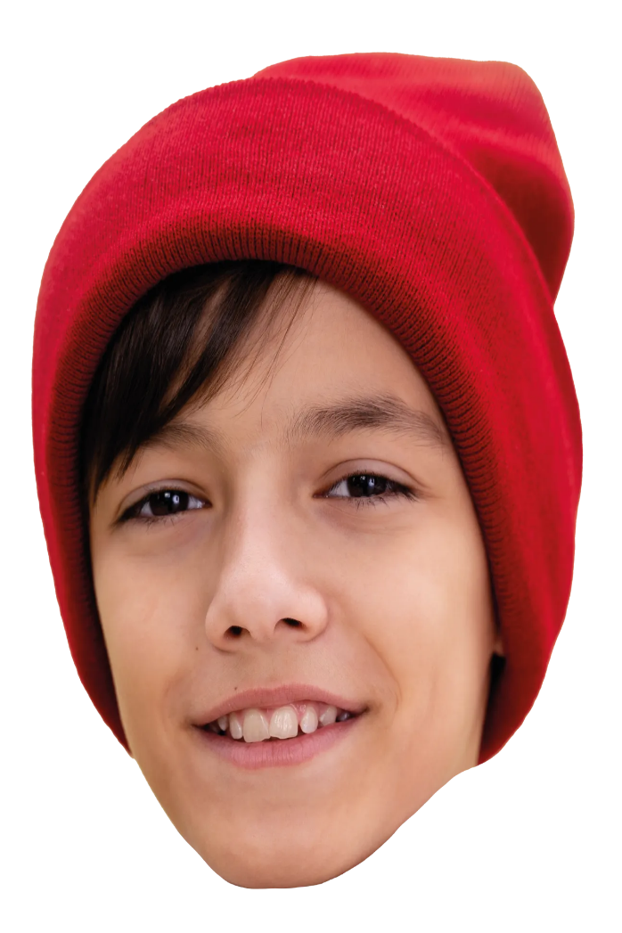 Custom Big Head Cutouts Multiple Sizes Boy In Beanie