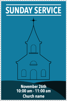 Custom Outdoor Yard Signs Multiple Sizes Blue Sunday Service