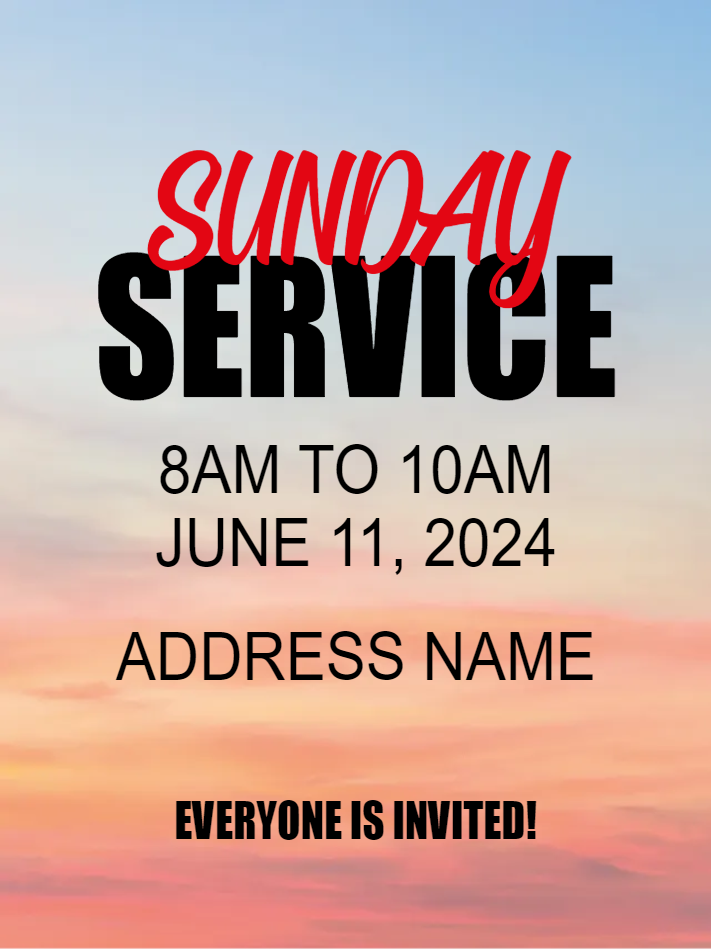 Custom Outdoor Yard Signs Multiple Sizes Sunday Service