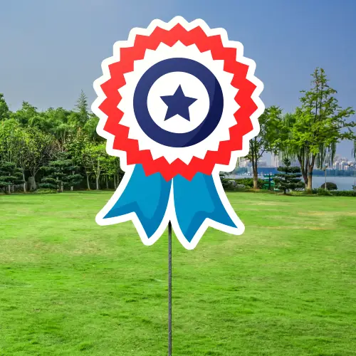 Custom Outdoor Yard Signs Multiple Sizes Independence Day Ribbon