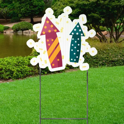 Custom Outdoor Yard Signs Multiple Sizes New Year Fireworks