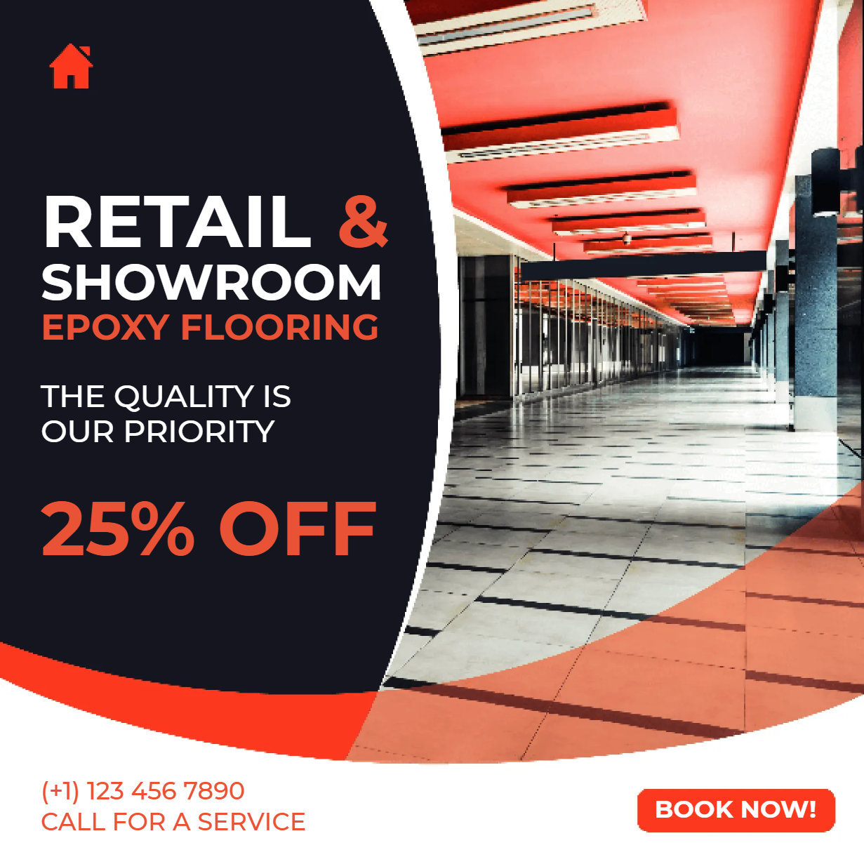 Custom Outdoor Yard Signs Multiple Sizes Retail & Showroom Epoxy Flooring