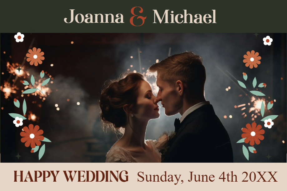 Custom Outdoor Yard Signs Multiple Sizes Happy Wedding