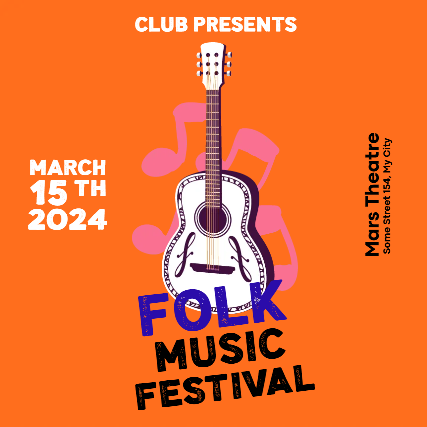 Custom Outdoor Yard Signs Multiple Sizes Folk Music Festival