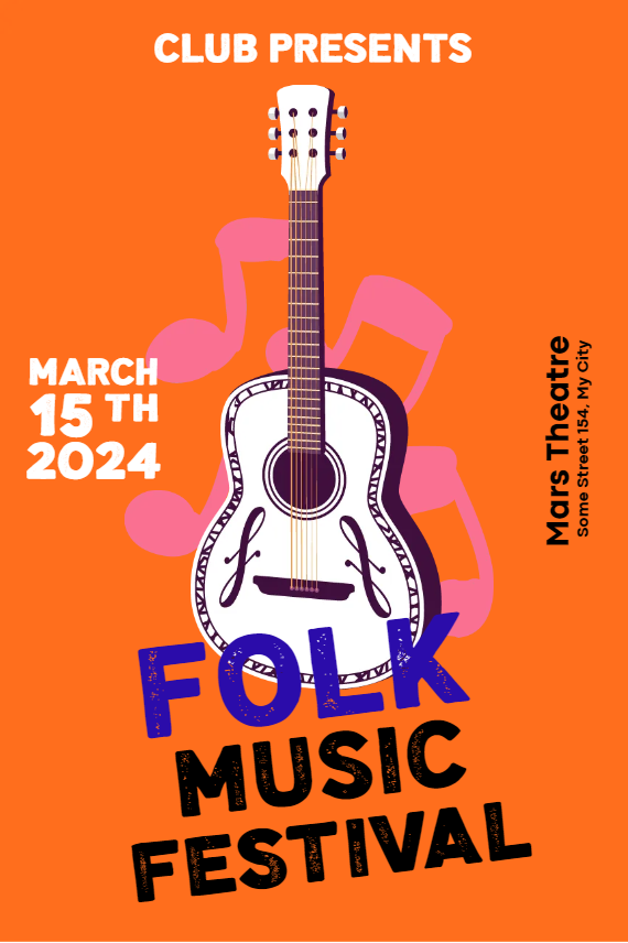 Custom Outdoor Yard Signs Multiple Sizes Folk Music Festival