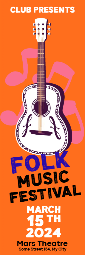 Custom Outdoor Yard Signs Multiple Sizes Folk Music Festival