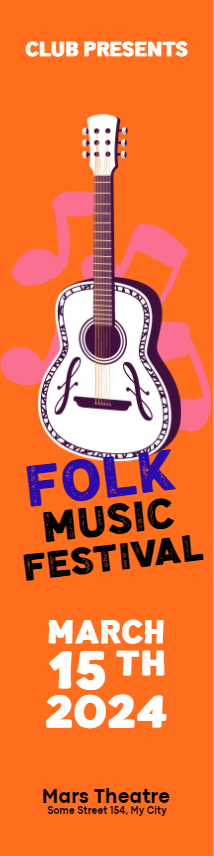Custom Outdoor Yard Signs Multiple Sizes Folk Music Festival