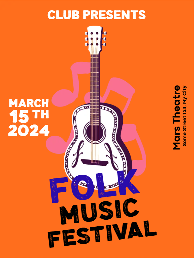 Custom Outdoor Yard Signs Multiple Sizes Folk Music Festival